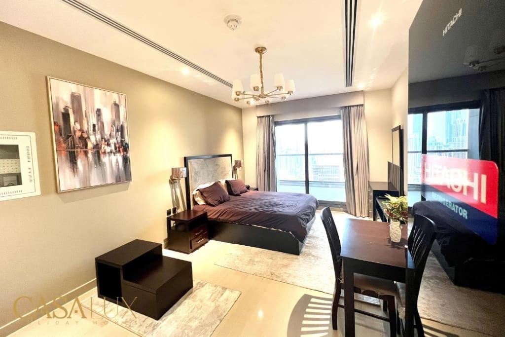 Lovely Big Studio W/ Burj Khalifa View In Downtown Дубай Екстериор снимка