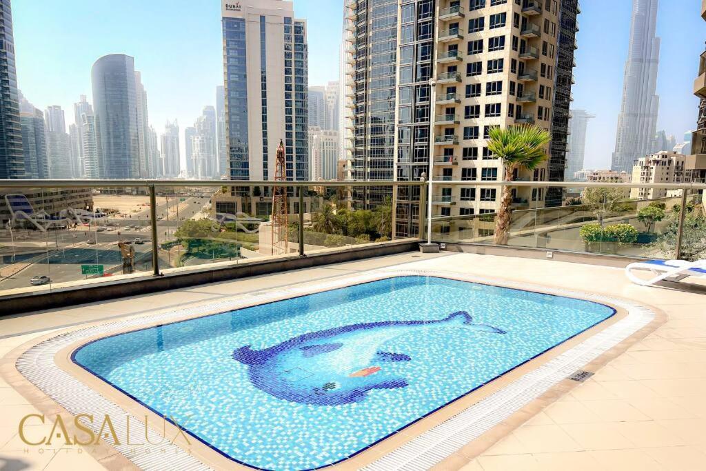 Lovely Big Studio W/ Burj Khalifa View In Downtown Дубай Екстериор снимка